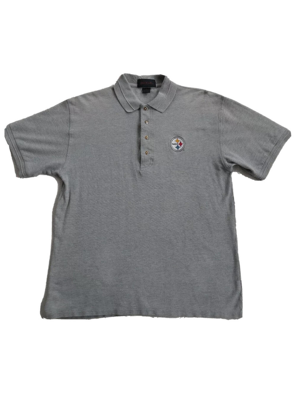 NFL Pittsburgh Steelers Men's Gray polo Shirt by Antigua - Small Vintage